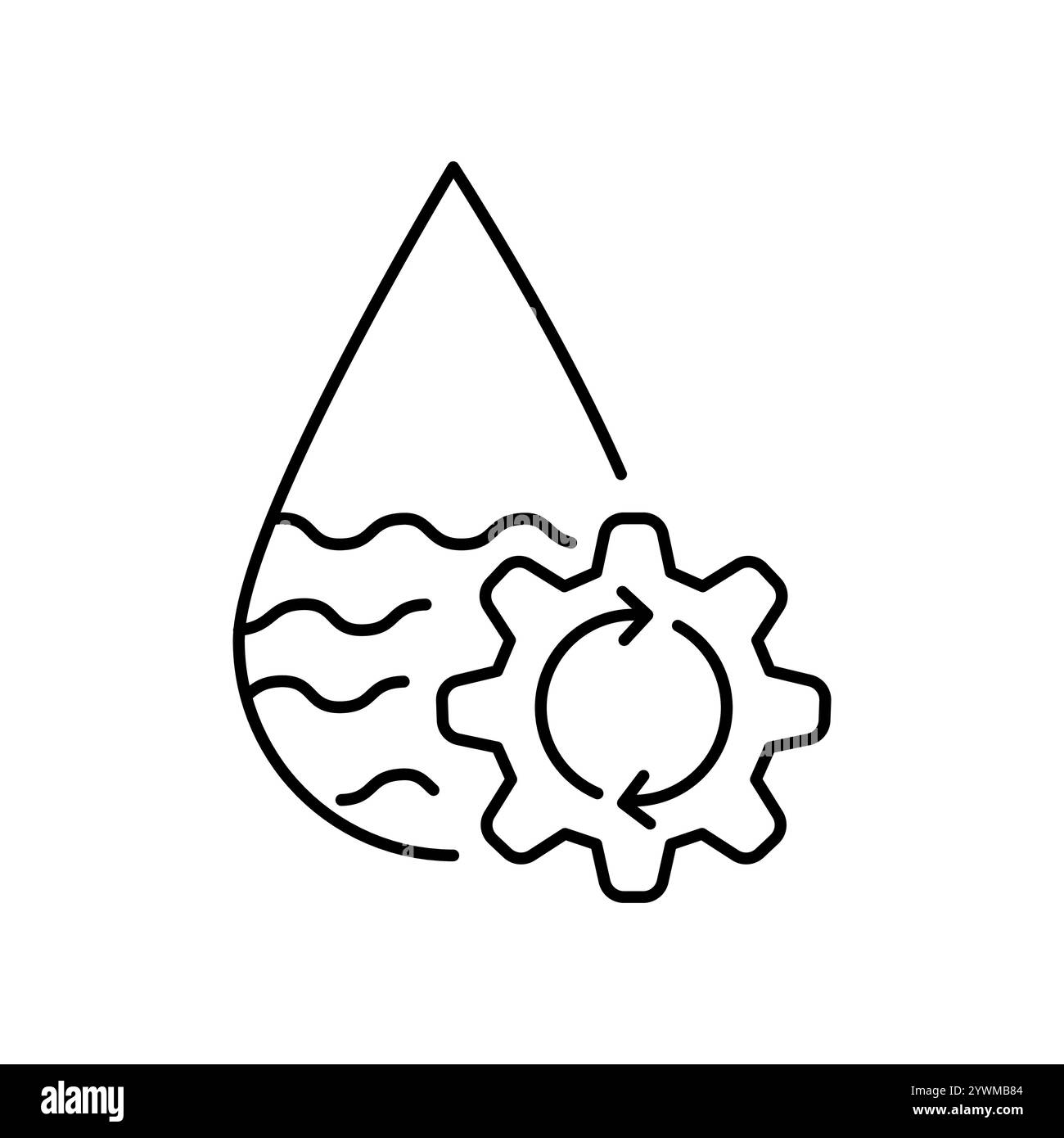 Farbsymbol der Linie für die Verwaltung von aquatischen Ressourcen. Signieren Sie für Webseite, mobile App, Schaltfläche, Logo. Schaltfläche Vektorisoliert. Bearbeitbare Kontur. Stock Vektor