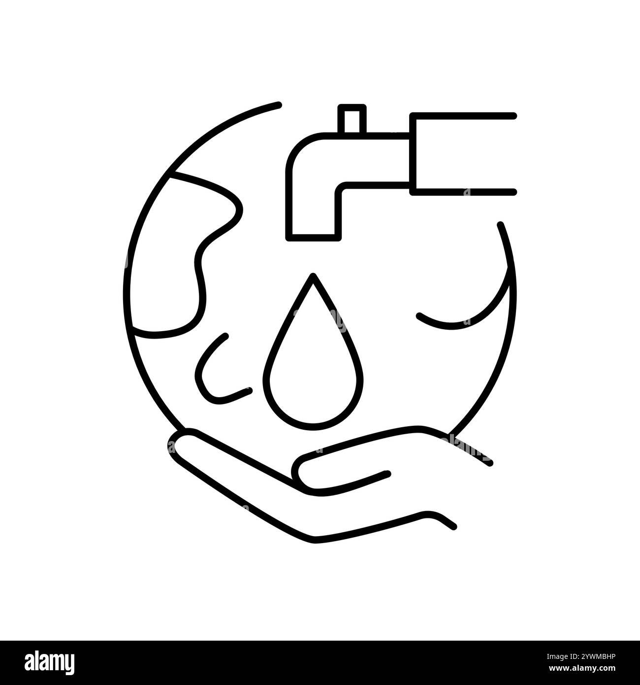 Farbsymbol für Wasserverbrauch. Signieren Sie für Webseite, mobile App, Schaltfläche, Logo. Schaltfläche Vektorisoliert. Bearbeitbare Kontur. Stock Vektor