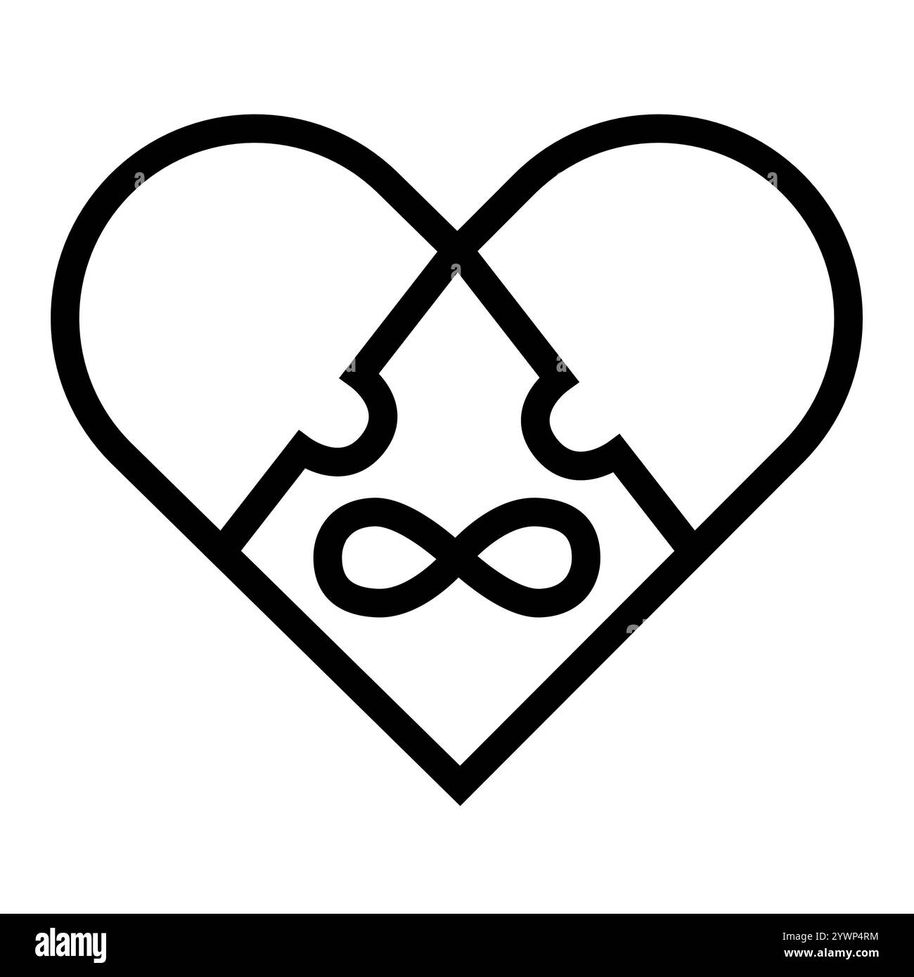 Symbol für Polyamor-Linie. LGBT-Gesellschaft. Schaltfläche Vektorisoliert. Bearbeitbare Kontur. Stock Vektor