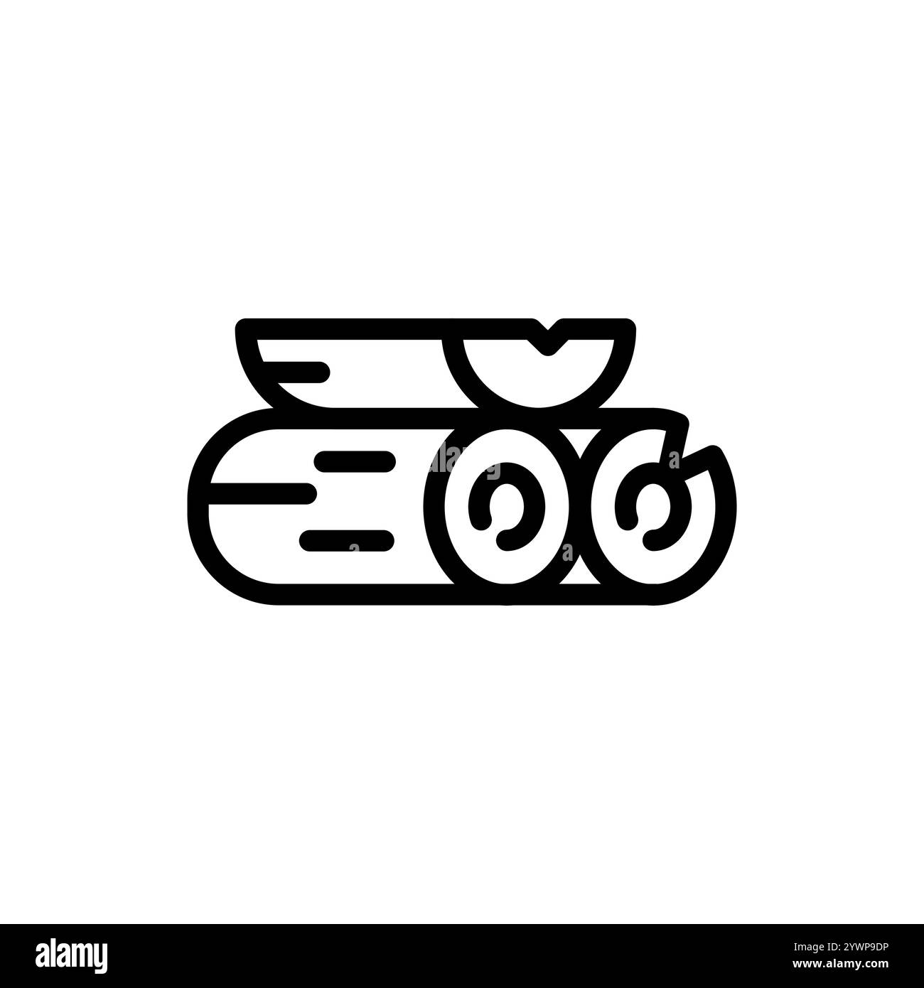 Schwarzes Symbol für gehackte Holzlinie. Signieren Sie für Webseite, mobile App, Schaltfläche, Logo. Schaltfläche Vektorisoliert. Bearbeitbare Kontur. Stock Vektor