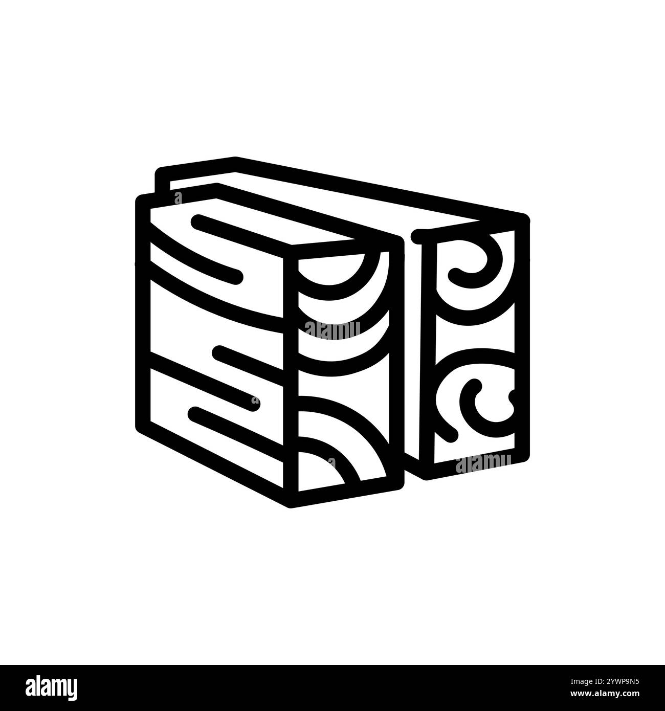 Schwarzes Symbol aus Brettschichtholz. Signieren Sie für Webseite, mobile App, Schaltfläche, Logo. Schaltfläche Vektorisoliert. Bearbeitbare Kontur. Stock Vektor