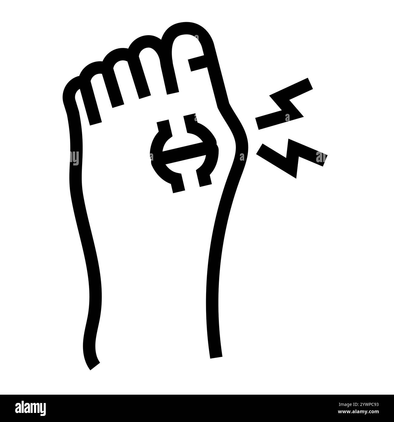 Schwarzes Symbol der Psoriasis-Arthritis. Schaltfläche Vektorisoliert. Bearbeitbare Kontur. Stock Vektor