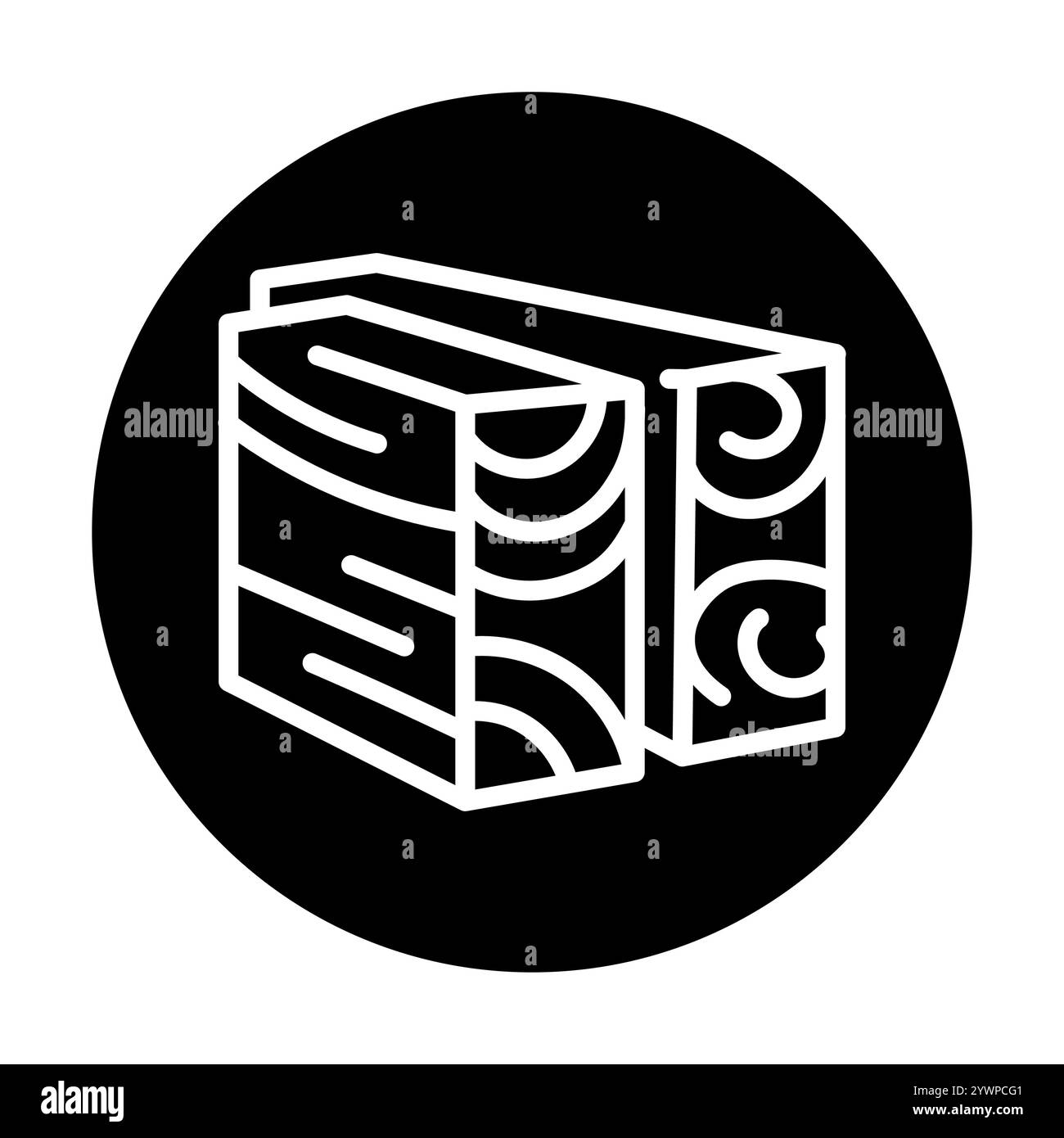 Schwarzes Symbol aus Brettschichtholz. Signieren Sie für Webseite, mobile App, Schaltfläche, Logo. Schaltfläche Vektorisoliert. Bearbeitbare Kontur. Stock Vektor