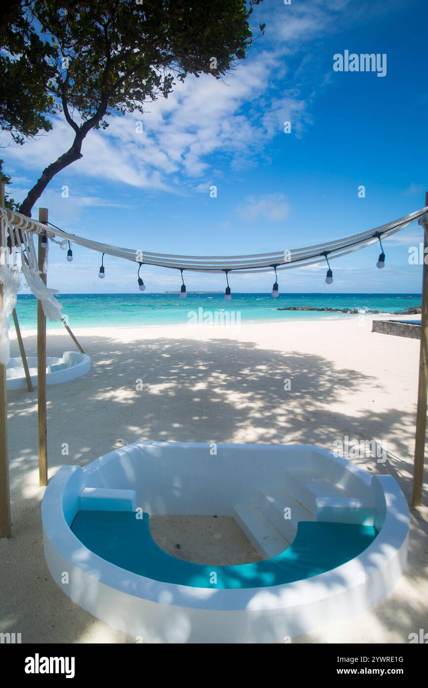 Wunderschöne Szenen am Strand auf den Malediven Stockfoto Wunderschöne Szenen am Strand auf den Malediven Stockfoto