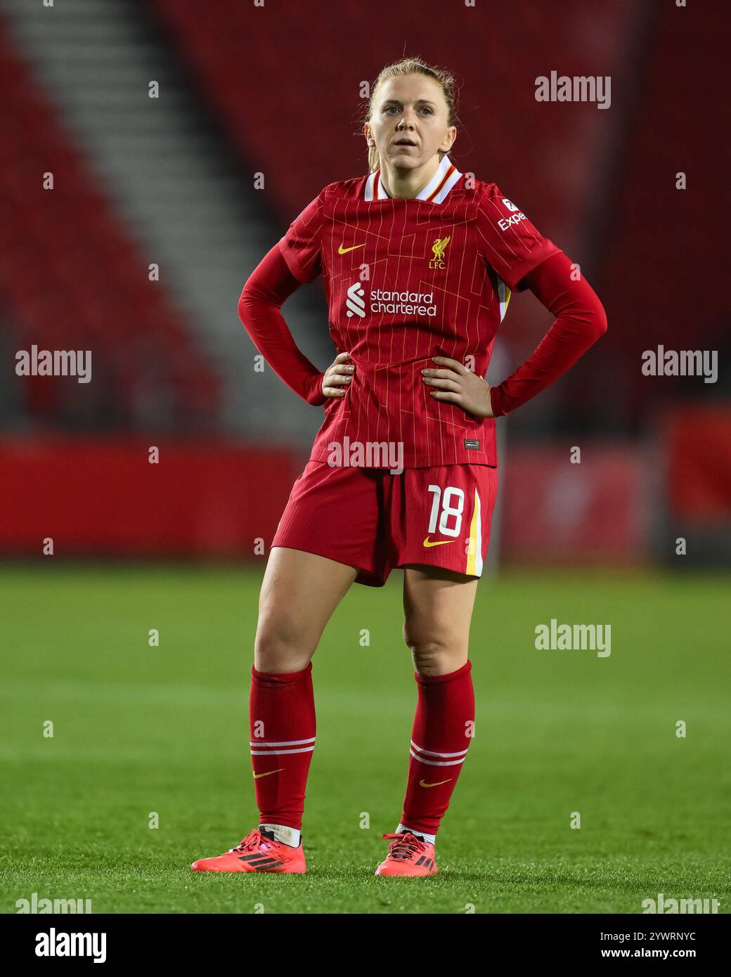 Ceri Holland of Liverpool während des Women's League Cup - Gruppenphase - Gruppe A Liverpool Frauen/Everton Frauen im St Helens Stadium, St Helens, Vereinigtes Königreich, 11. Dezember 2024 (Foto: Craig Thomas/News Images) in , am 12.11.2024. (Foto: Craig Thomas/News Images/SIPA USA) Stockfoto