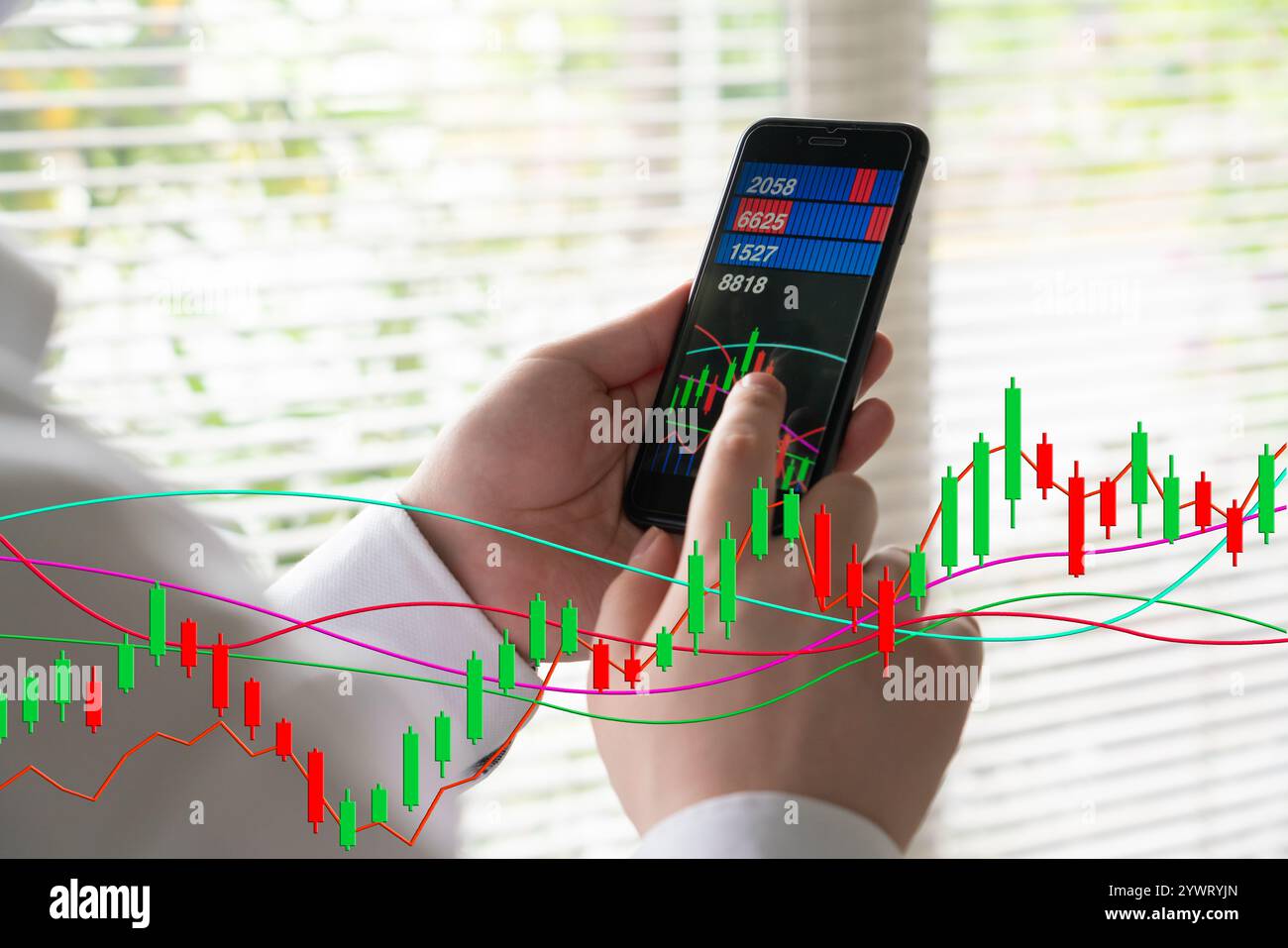 Aktienanlage, Fintech, Aktienkurs, Aktienkurs, Asset Management, Finanzen, Aktiendiagramm, Geld Stockfoto