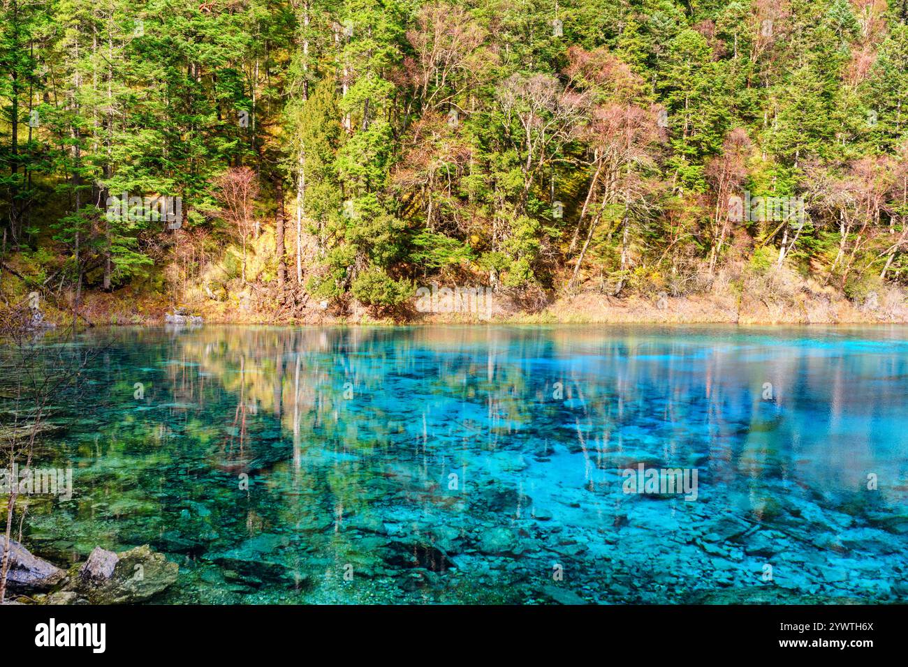 Blick auf den fünffarbigen Pool (der bunte Teich) Stockfoto