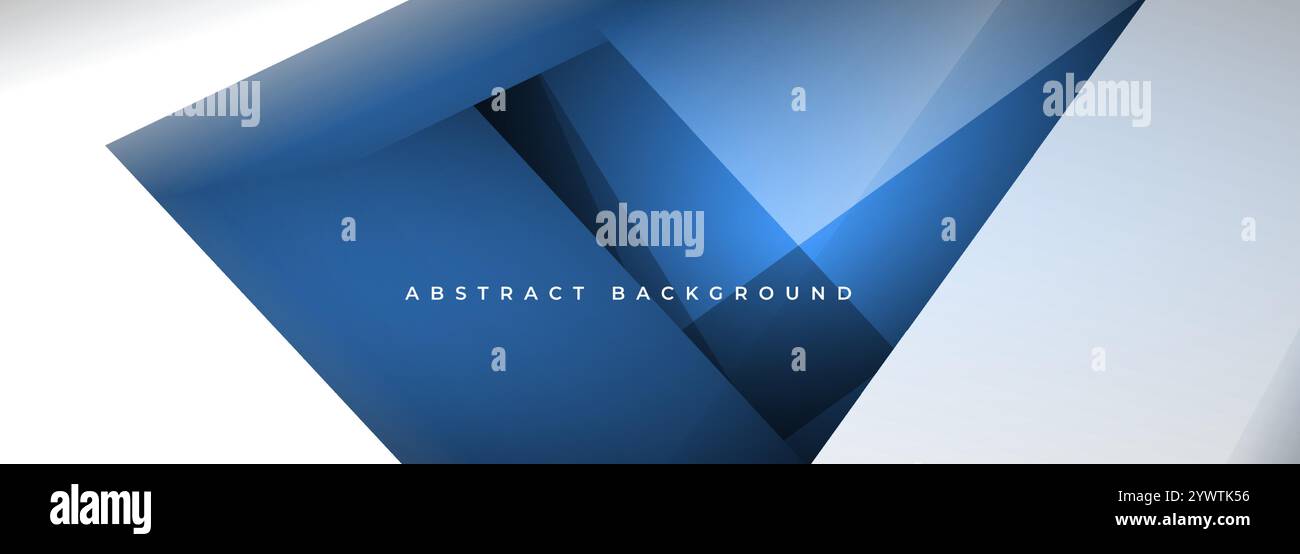 Weißes und blaues abstraktes modernes Banner. Abstrakter Hintergrund mit geometrischen 3D-Linien und -Formen. Vektorabbildung Stock Vektor