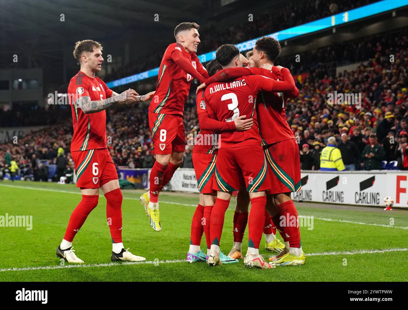 Dateifoto vom 21. März 2024. Wales besiegte Finnland 4-1 in Cardiff, um ein Play-off-Finale der Euro 2024 gegen Polen zu schaffen. Ausgabedatum: Donnerstag, 12. Dezember 2024. Stockfoto