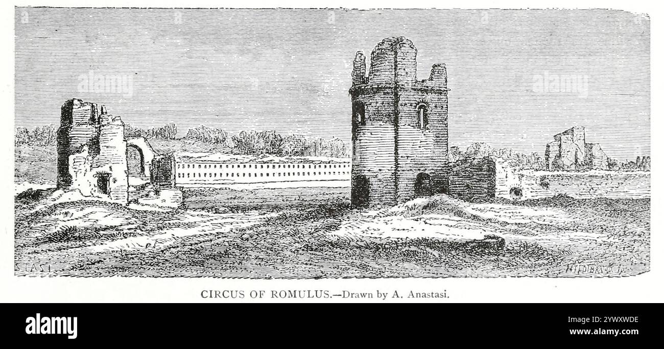 ZIRKUS VON ROMULUS. Gezeichnet von A. Anastasi. Aus dem VIII. Buch The Romans aus Band 3 von Ridpath's Universal History : ein Bericht über den Ursprung, den primitiven Zustand und die ethnische Entwicklung der großen Rassen der Menschheit und über die Hauptereignisse in der Evolution und dem Fortschritt des zivilisierten Lebens unter Menschen und Nationen, aus neueren und authentischen Quellen mit einer vorläufigen Untersuchung über die Zeit, den Ort und die Art des Beginns von Ridpath, John Clark, 1840-1900, veröffentlicht 1897 Stockfoto