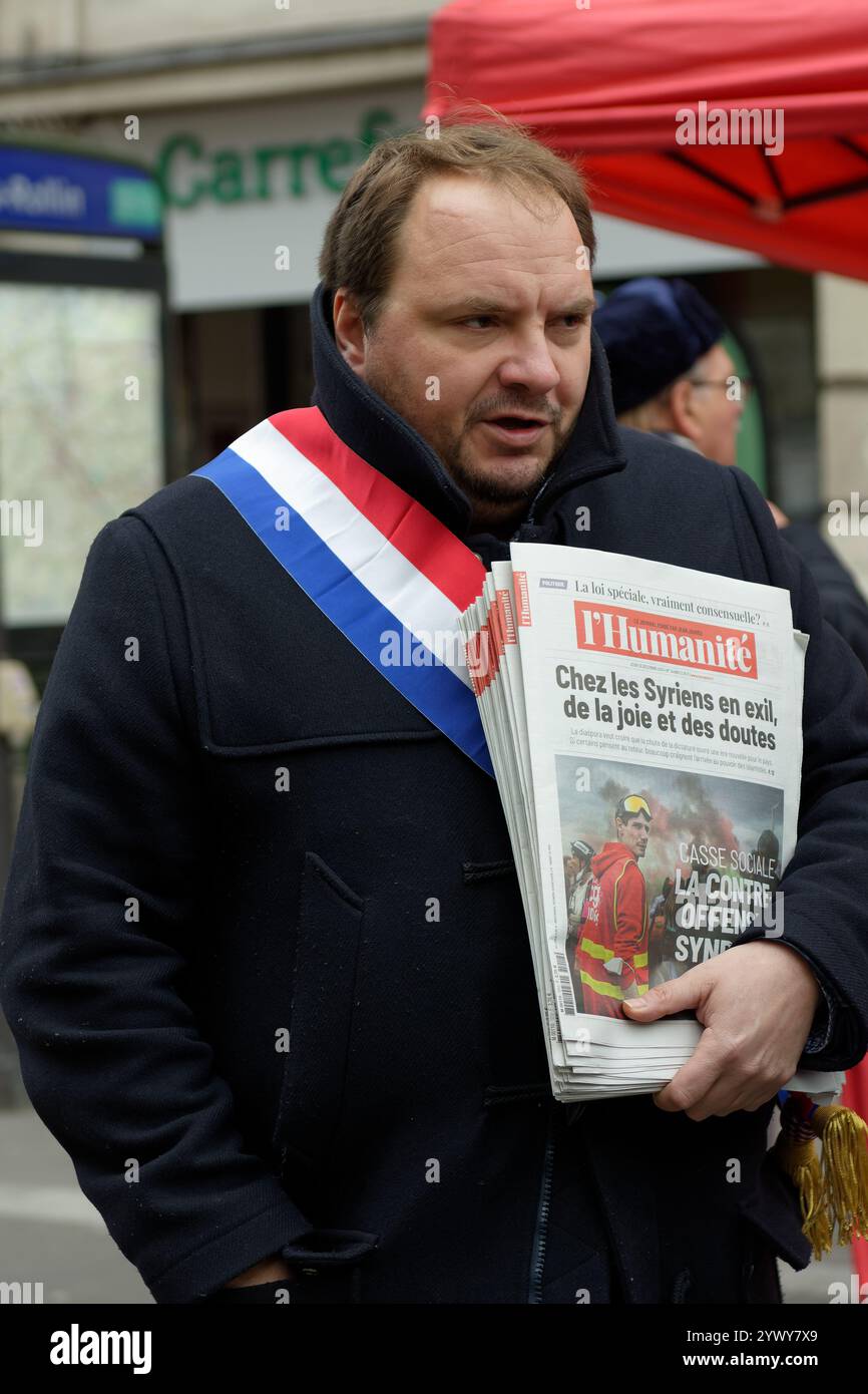 Faible Mobilisation pour cette manif pour l'emploi et l'Industrie, les syndicats CGT et Solidaires n'ont pas réussi à mobiliser les salariés du privé Stockfoto