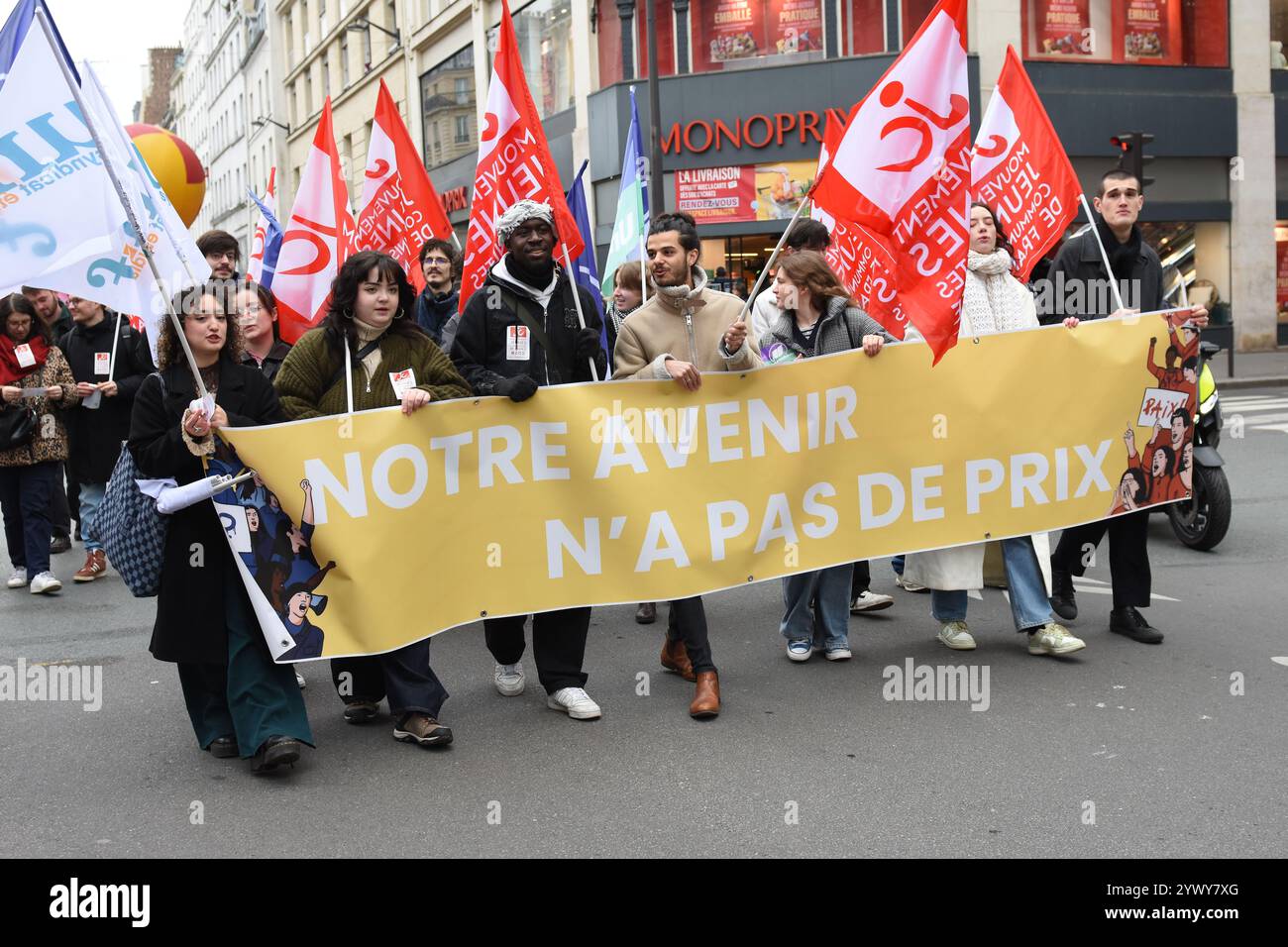 Faible Mobilisation pour cette manif pour l'emploi et l'Industrie, les syndicats CGT et Solidaires n'ont pas réussi à mobiliser les salariés du privé Stockfoto