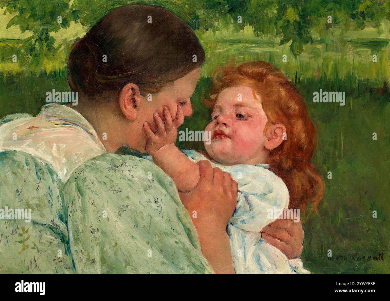 Mütterliche Streichelung. Mary Stevenson Cassatt. 1896. Stockfoto