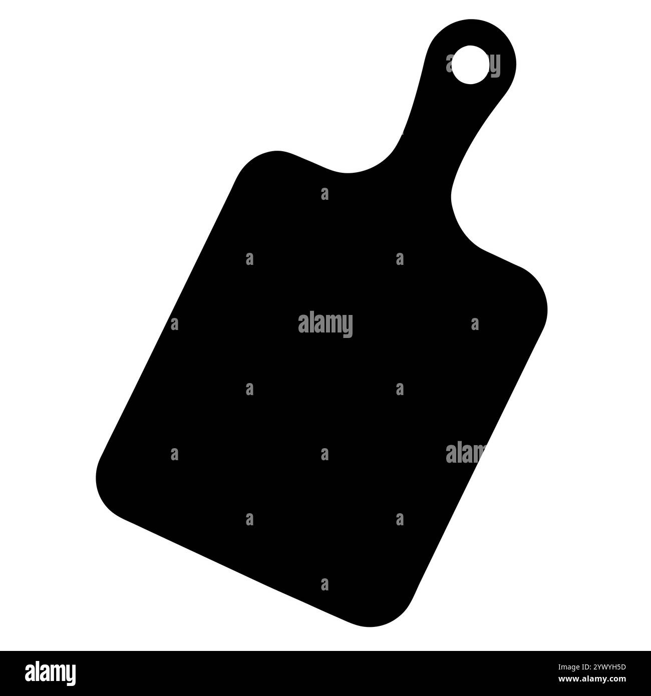 Eine klare, minimalistische Silhouette eines Schneidebretts aus Holz mit Griff. Stock Vektor