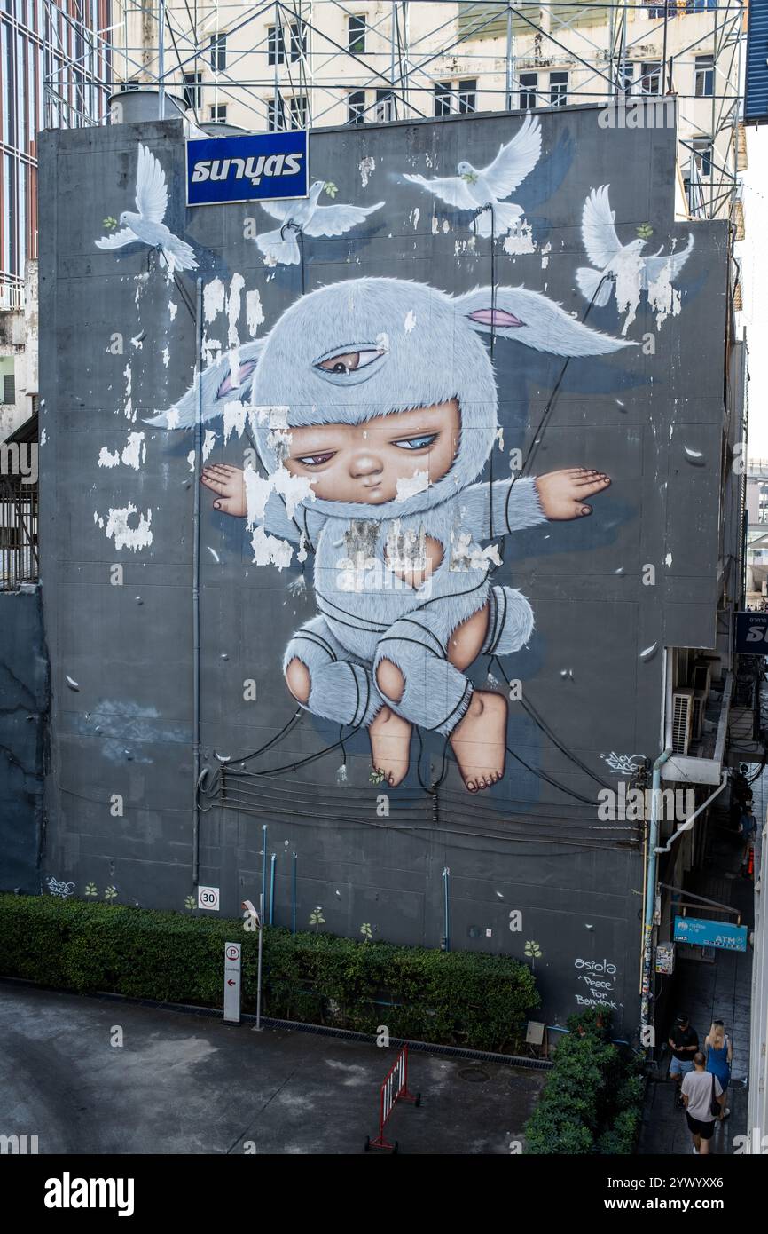 Straßenkunstbild im Nationalstadion in Bangkok Thailand Stockfoto