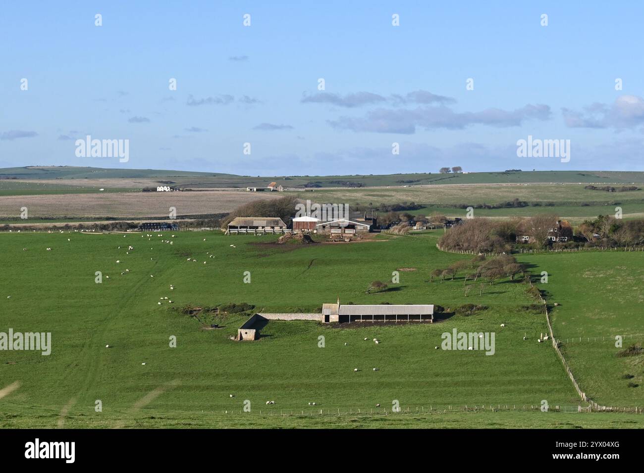 Beachy Head Farm und Farmhaus Stockfoto