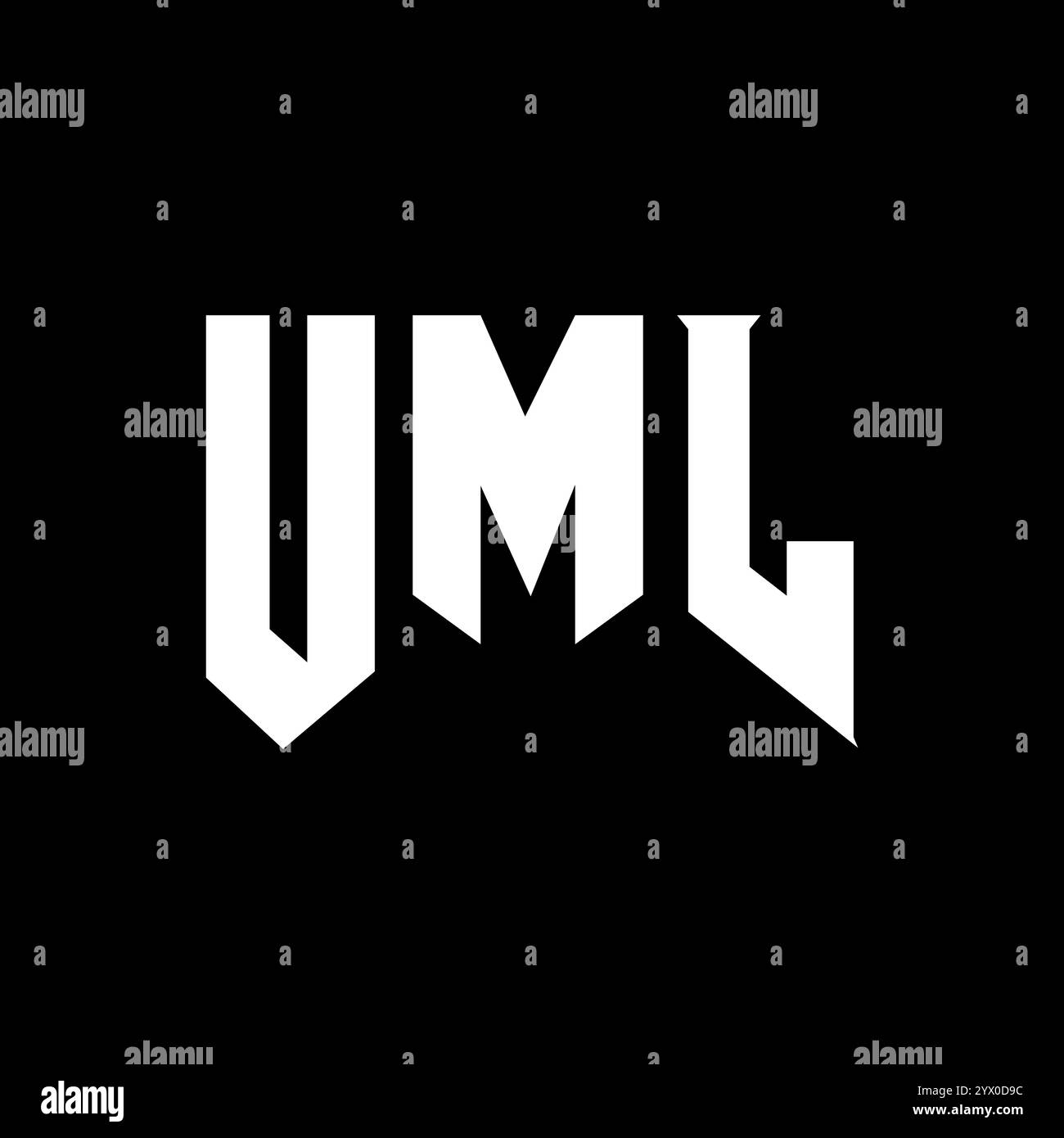 UML-Letter-Logo für Technologieunternehmen. UML-Logo-Design in Schwarz-weiß-Farbkombination. UML-Logo, UML-Vektor, UML-Design, UML-Symbol, UML-Alph Stock Vektor
