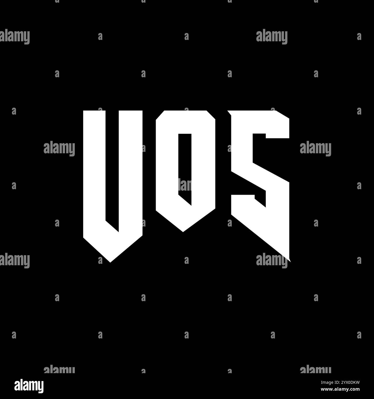 UOS-Letter-Logo für Technologieunternehmen. Schwarz-weiße Farbkombination mit UOS-Logo. UOS-Logo, UOS-Vektor, UOS-Design, UOS-Symbol, UOS-Alph Stock Vektor