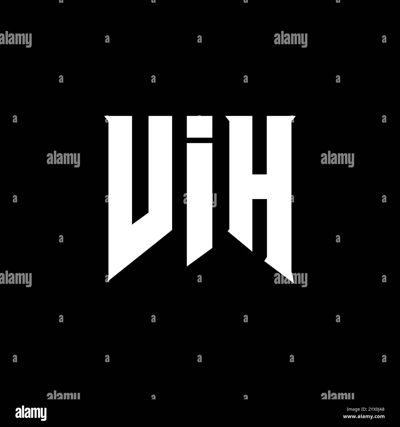 VIH Letter Logo Design für Technologieunternehmen. VIH-Logo-Design in Schwarz-weiß-Farbkombination. VIH-Logo, VIH-Vektor, VIH-Design, VIH-Symbol, VIH-Alph Stock Vektor