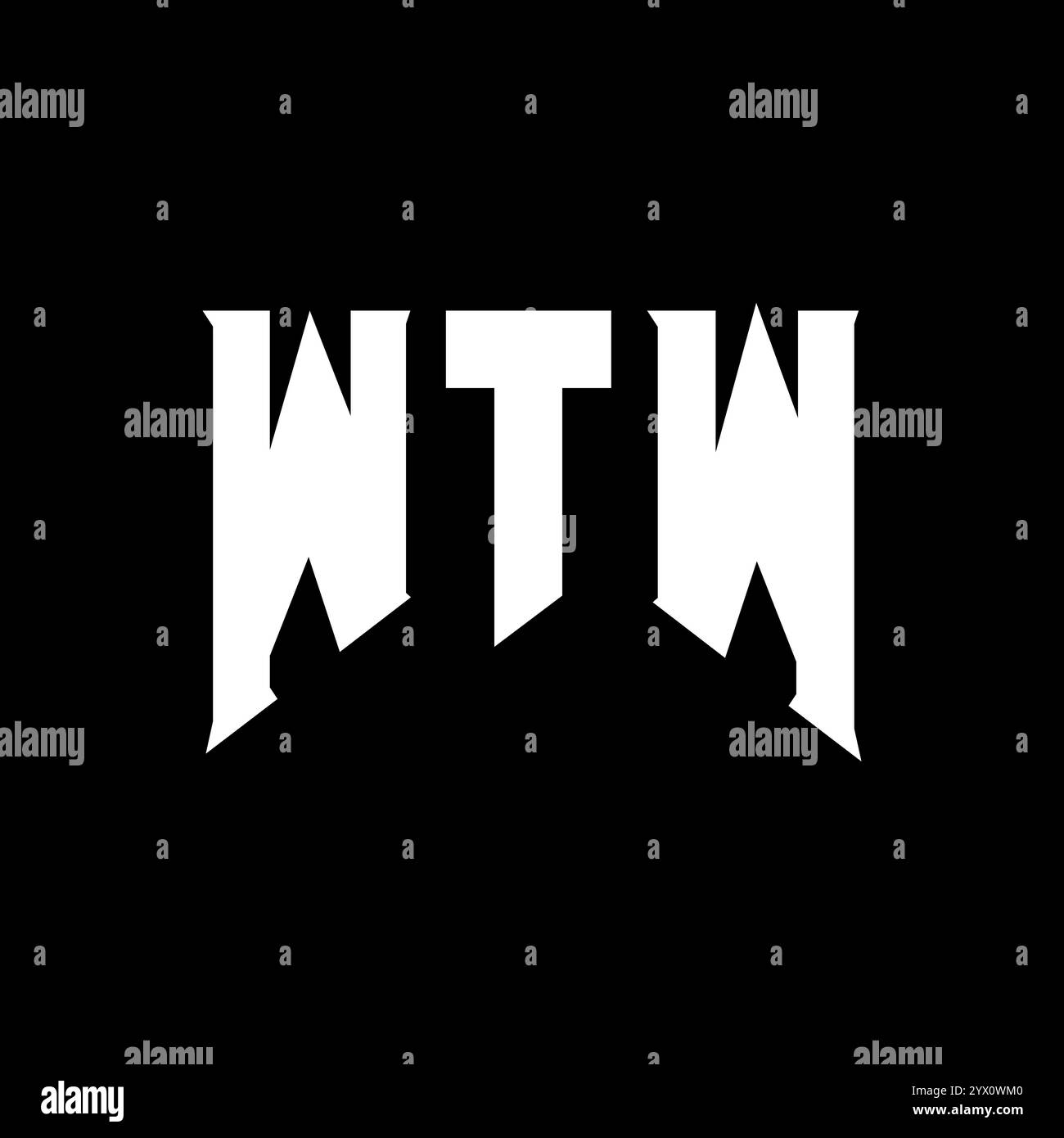 WTW-Letter-Logo für Technologieunternehmen. WTW-Logo-Design in Schwarz-weiß-Farbkombination. WTW-Logo, WTW-Vektor, WTW-Design, WTW-Symbol, WTW-Alph Stock Vektor