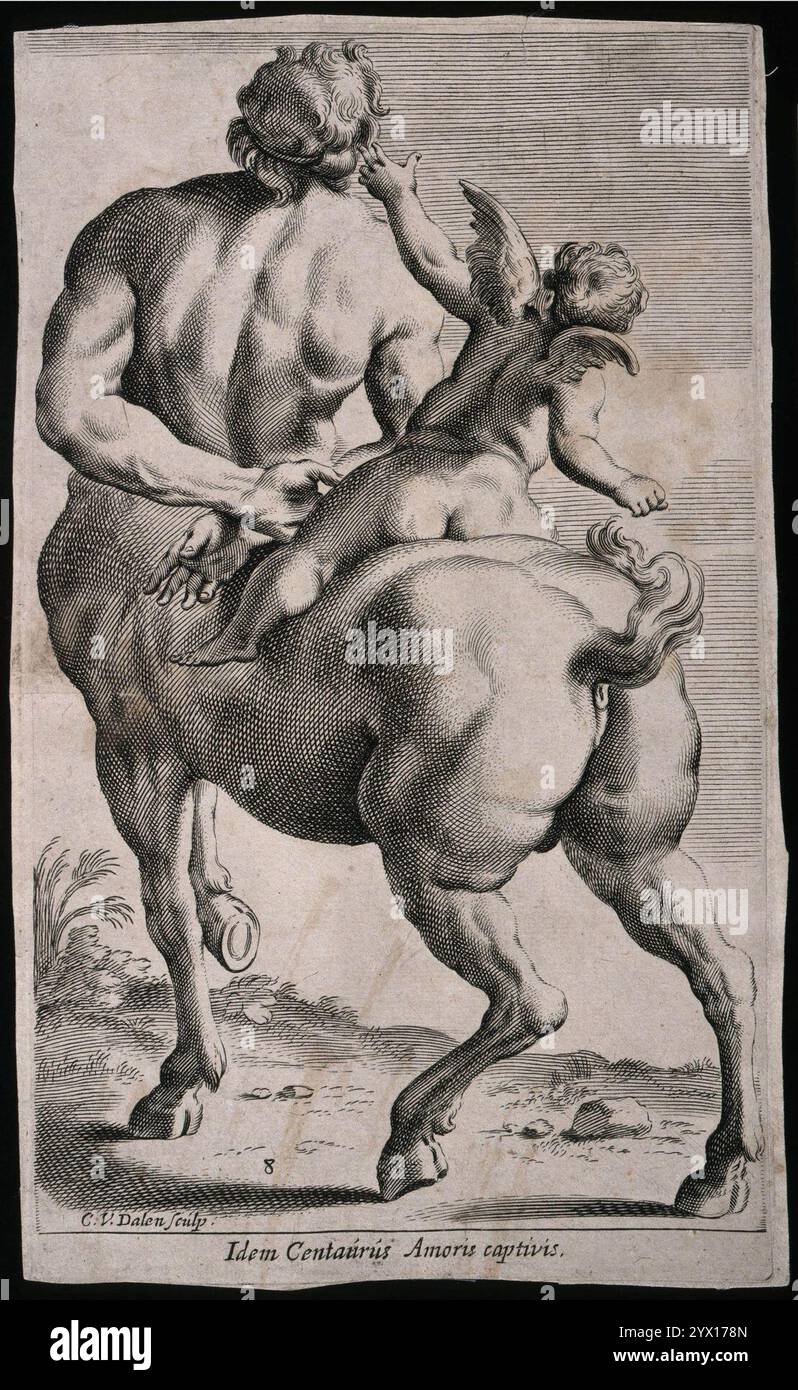 Cornelis van Dalen II - Tambien al centauro cautivó el amor. Stockfoto