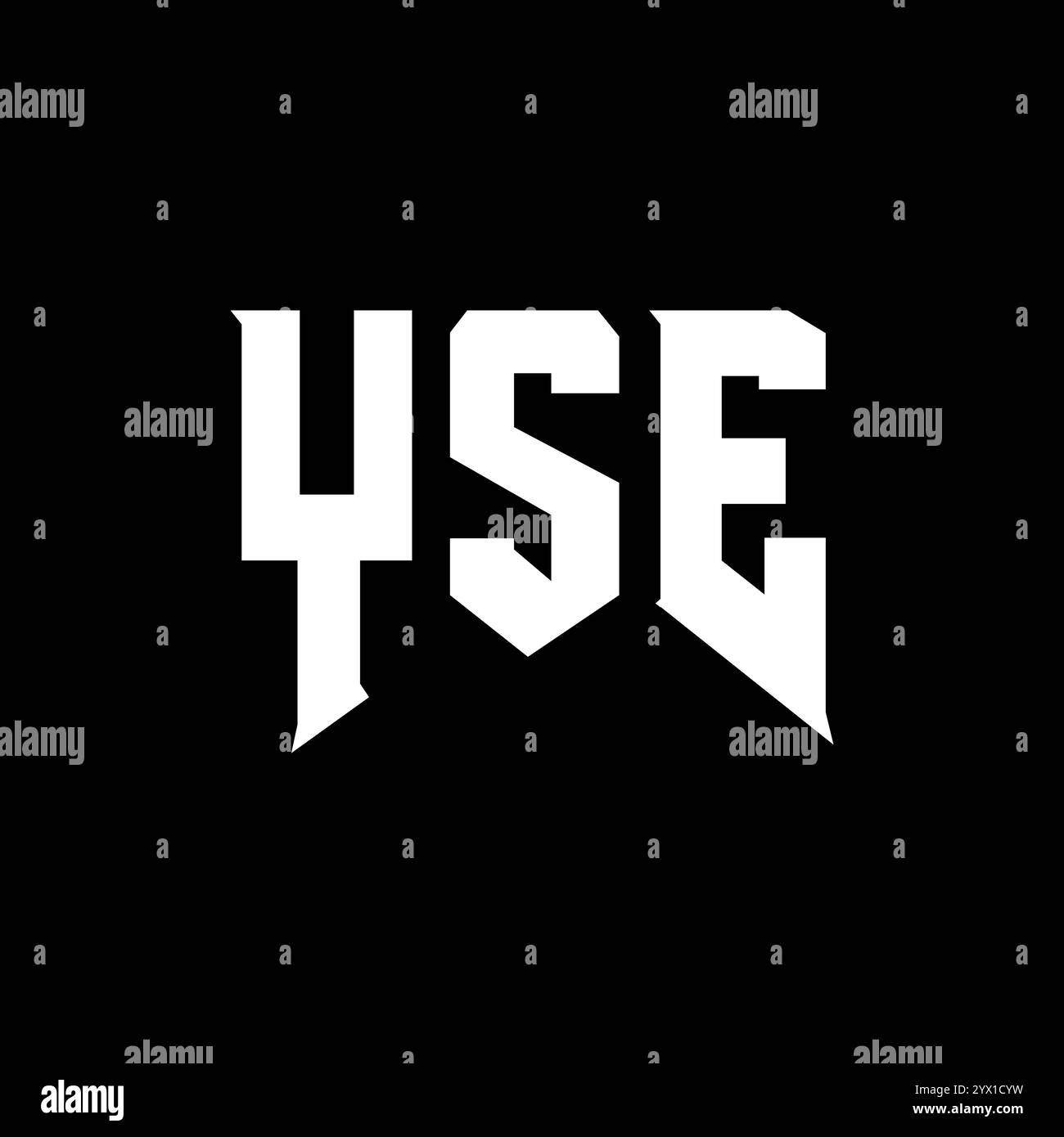 YSE-Letter-Logo für Technologieunternehmen. Farbkombination mit YSE-Logo in Schwarz und weiß. YSE-Logo, YSE-Vektor, YSE-Design, YSE-Symbol, YSE-Alph Stock Vektor