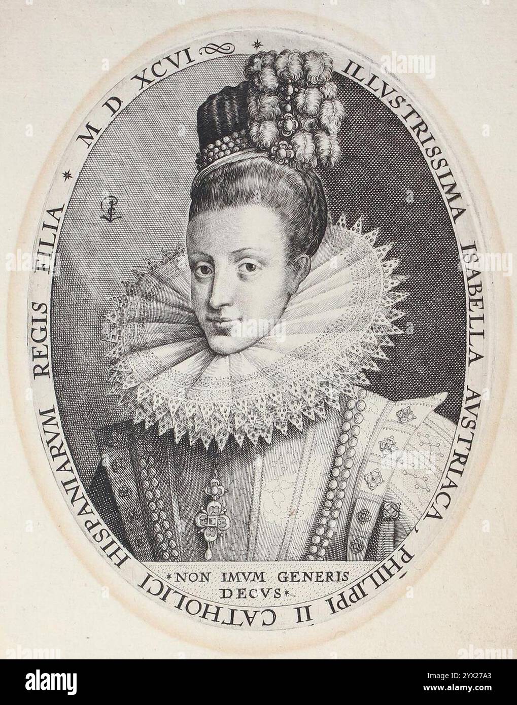 Crispijn van de Passe I: Isabel Clara Eugenia, Tochter von Philipp II Stockfoto