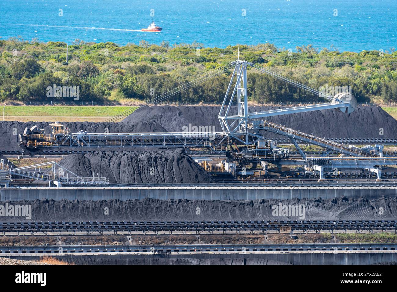 Zwei Kohlebergwerke im Hafen, Hay Point Coal Terminal (HPCT) und Dalrymple Bay Coal Terminal (DBCT), werden in Central Queensland betrieben Stockfoto