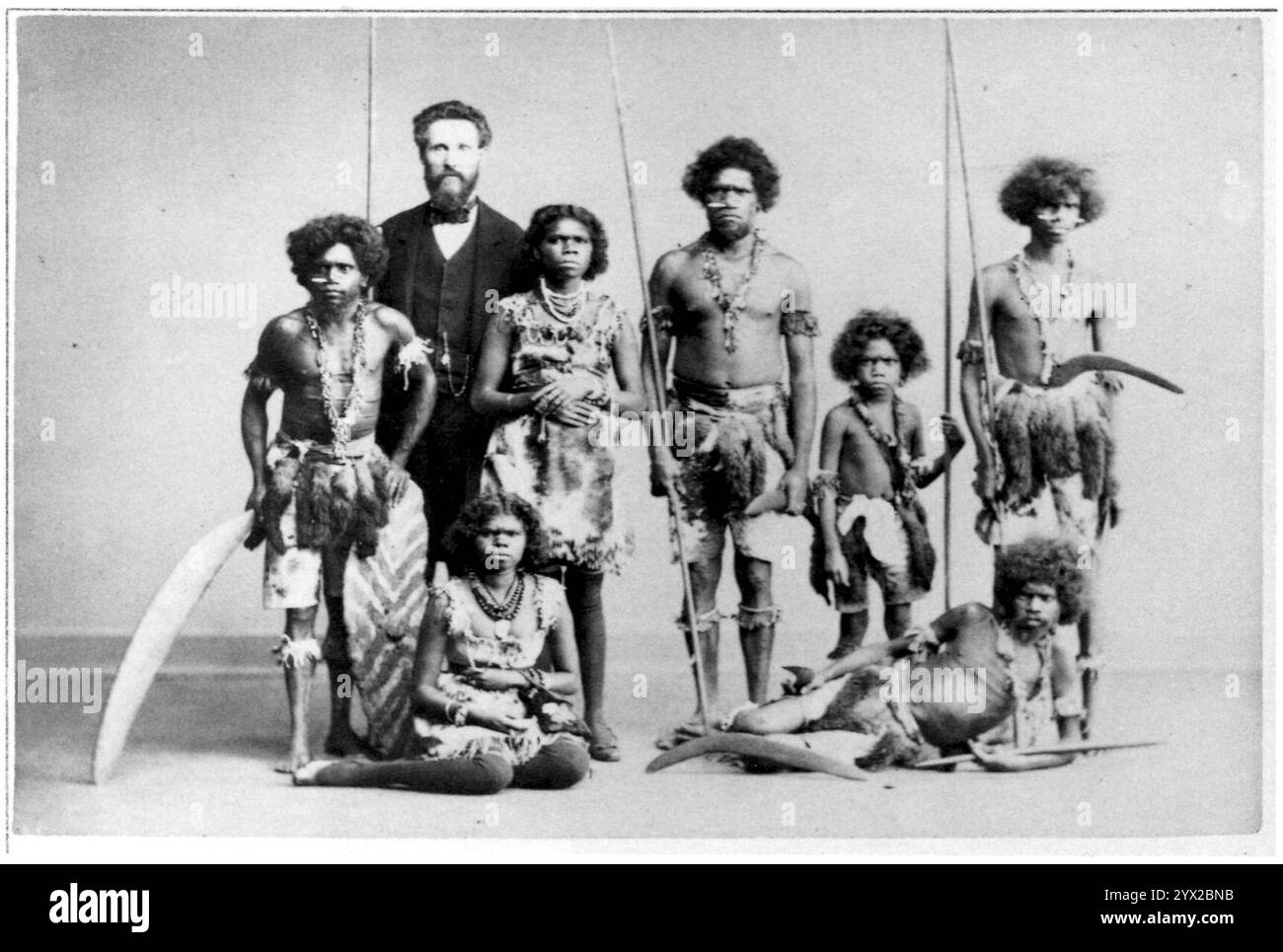 Cunningham Aborigines Group von sieben Berliner Fotografen Carl Günther 1884. Stockfoto