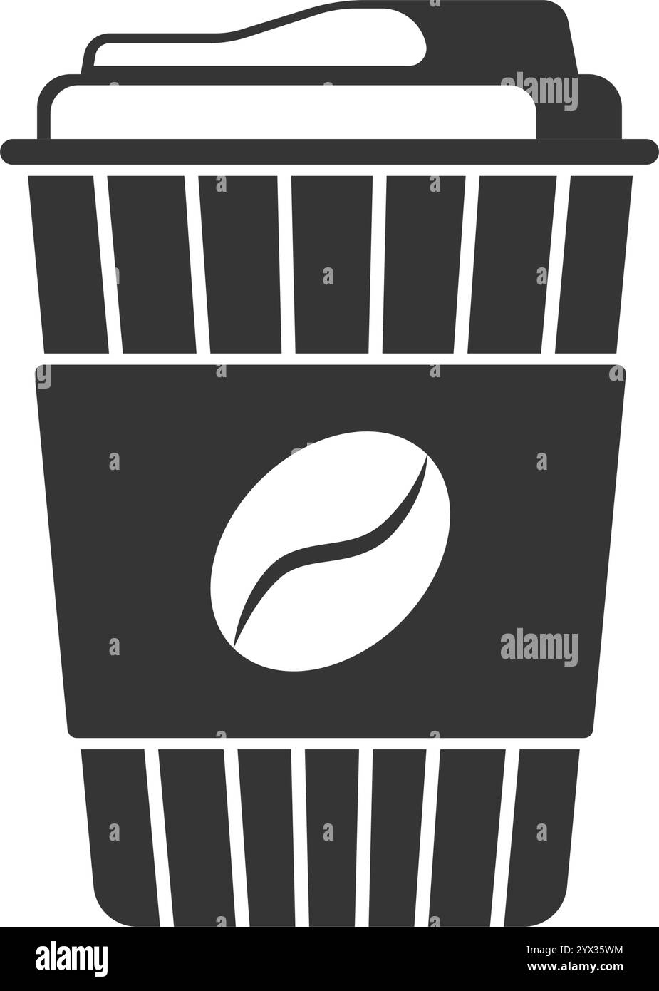 To-go-Kaffee oder -Teetasse in flachem Stil. Heißgetränk-Vektor-Illustration auf isoliertem Hintergrund. Becher Schild Business Konzept. Stock Vektor