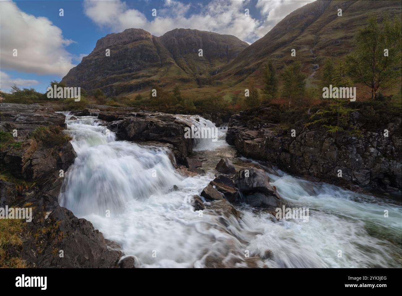 Wasserfall im Glencoe Valley, Schottland Stockfoto
