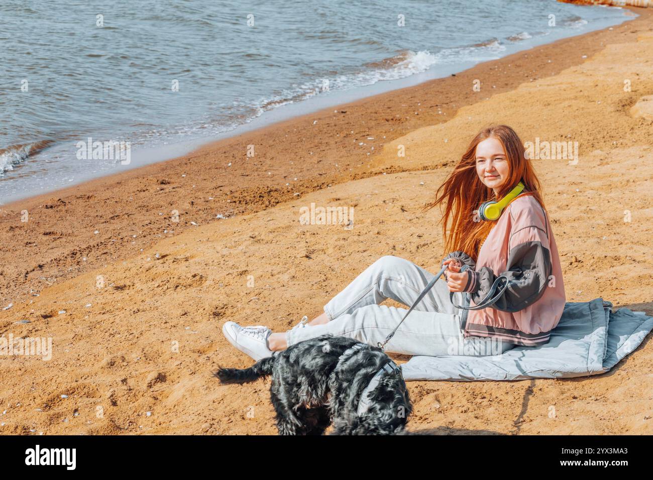 Auswirkungen von Zeit im Freien mit Haustieren, psychische Gesundheit, Wellness Stockfoto