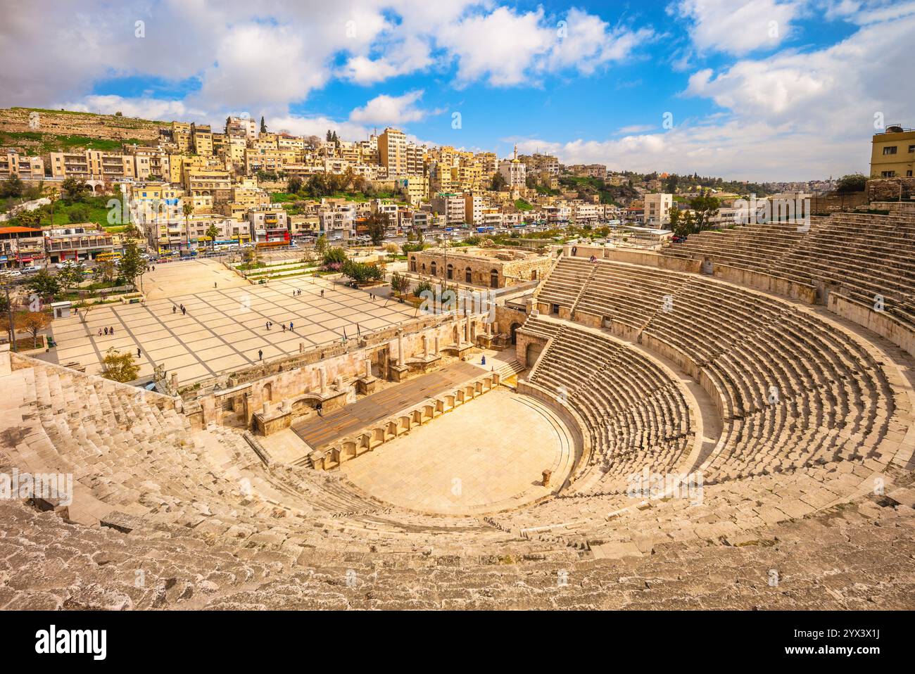 Römisches Theater, ein berühmtes Wahrzeichen in der jordanischen Hauptstadt Amman, Jordanien Stockfoto