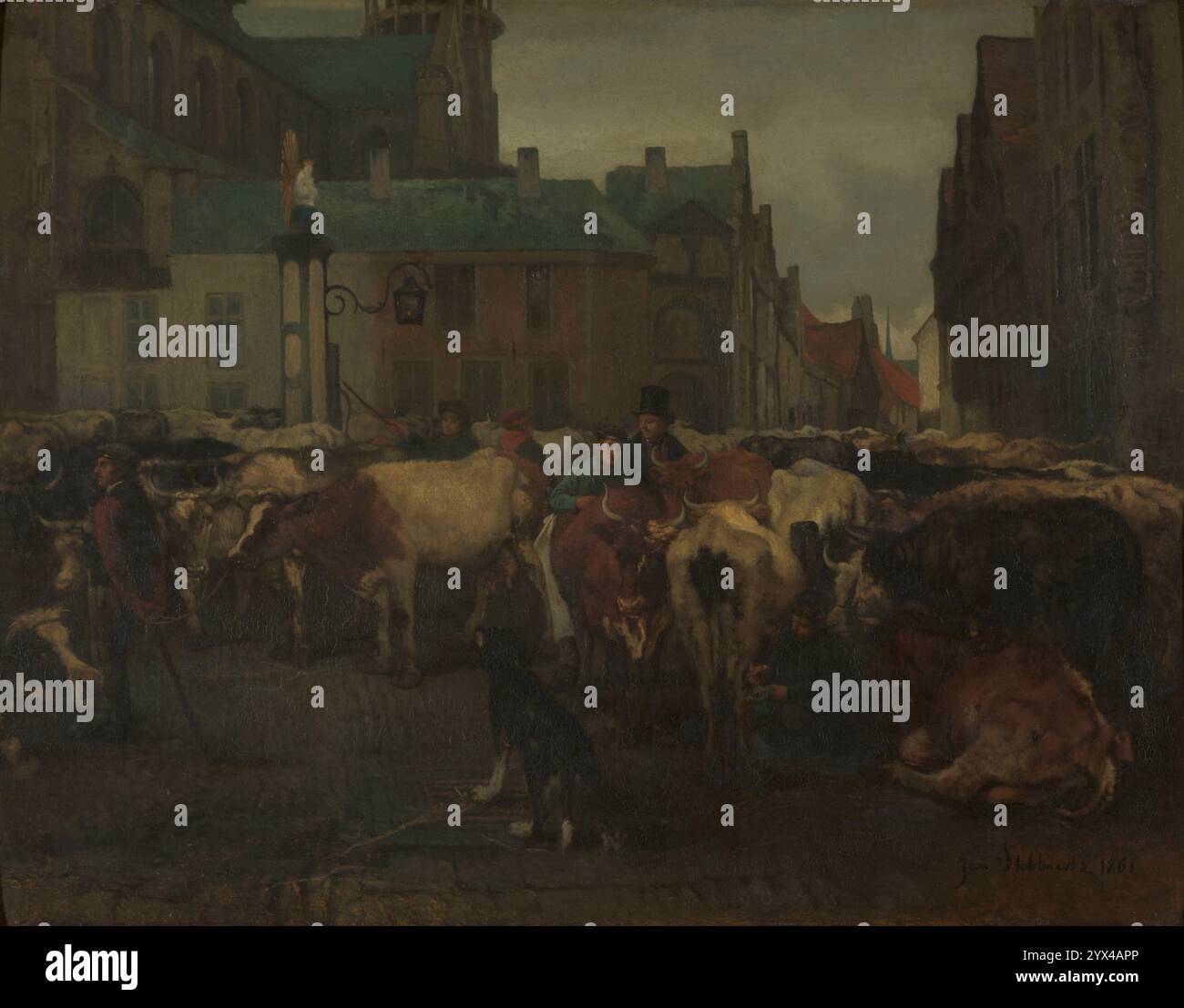 Der Viehmarkt in Antwerpen, 1861. Stockfoto