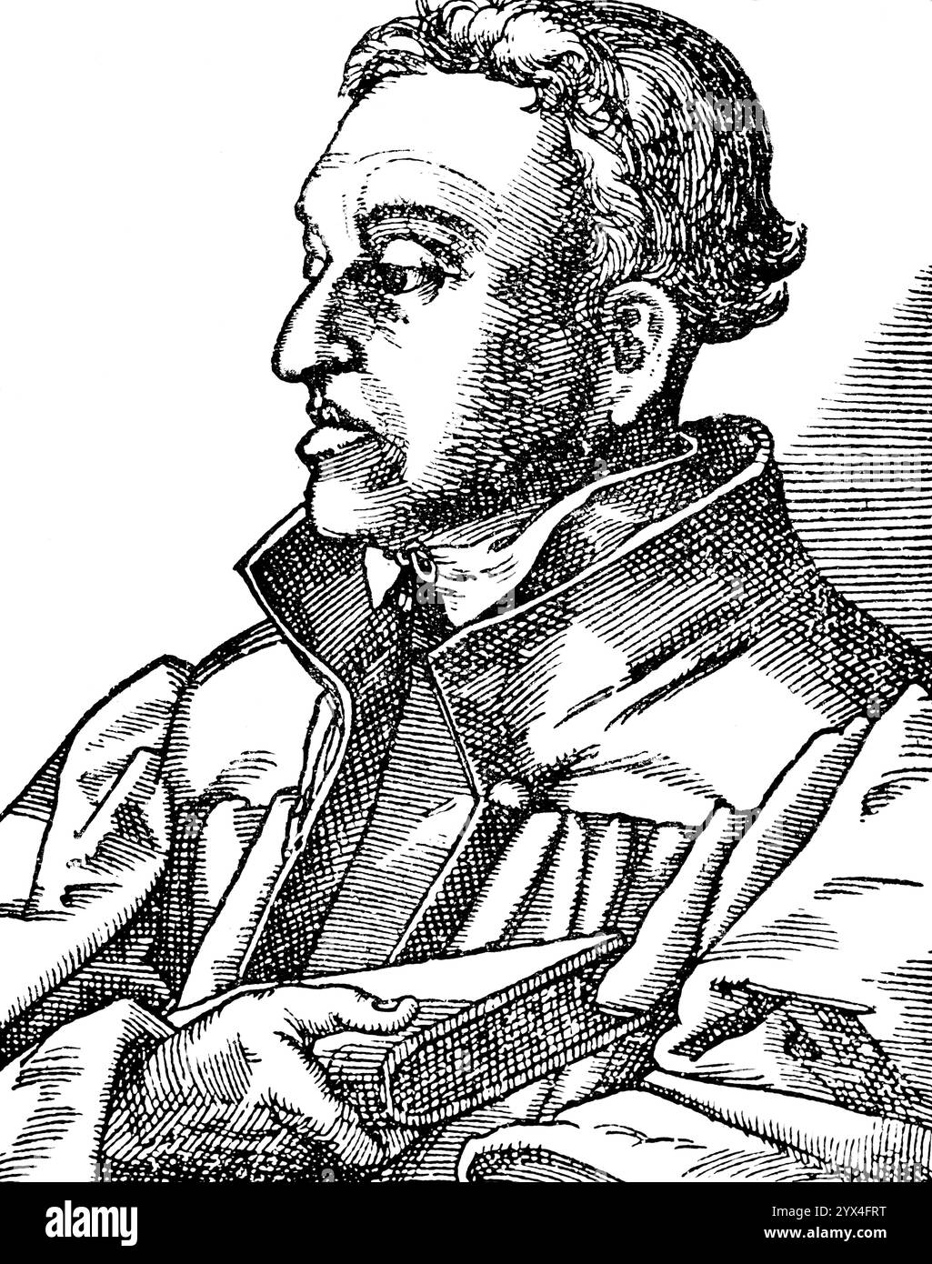 Veit Dietrich (1506, 1549) oder Vitus Theodorus, Vitus Diterichus, Nürnberger Pastor, Porträt, Seitenansicht, Reformator, Weggefährte von Martin Luther, historisch Stockfoto