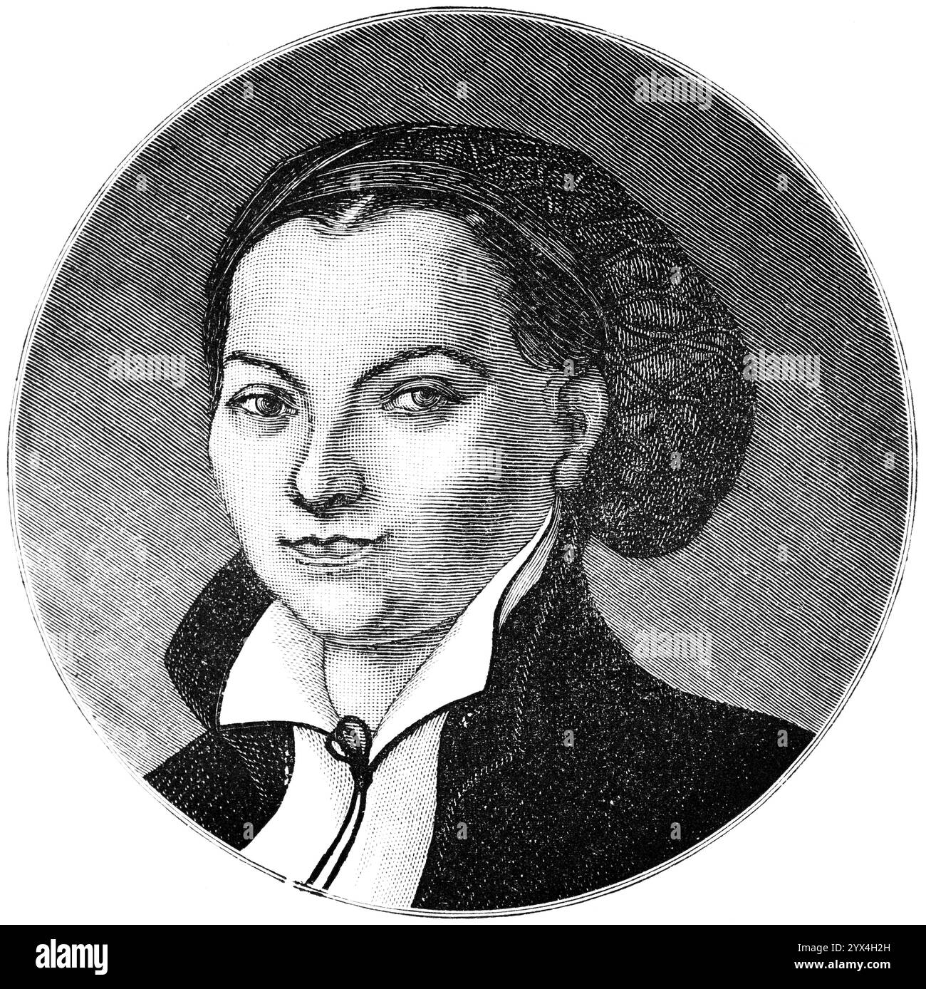 Katharina Luther, geb. vom Bora, nach Lucas Cranach 1525, Frau, Porträt, lächelnd, freundlich, historische Abbildung 1883 Stockfoto