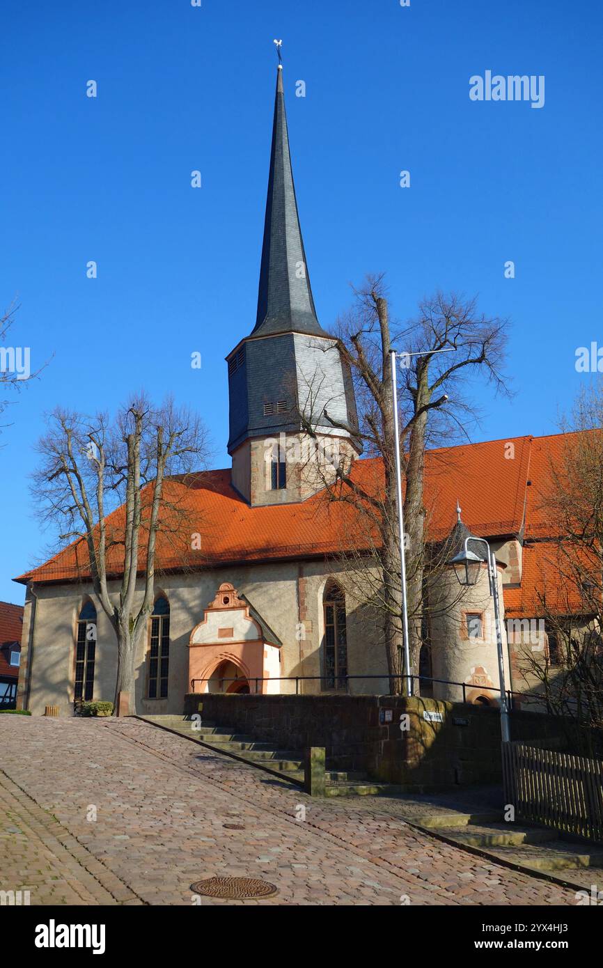Schlitz, Kleinstadt im Osten des mittelhessischen Vogelsbergkreises, Hessen, Vogelsbergkreis, Fachwerkhaeuser, Fachwerkstadt, historische Altstadt, St. Stockfoto