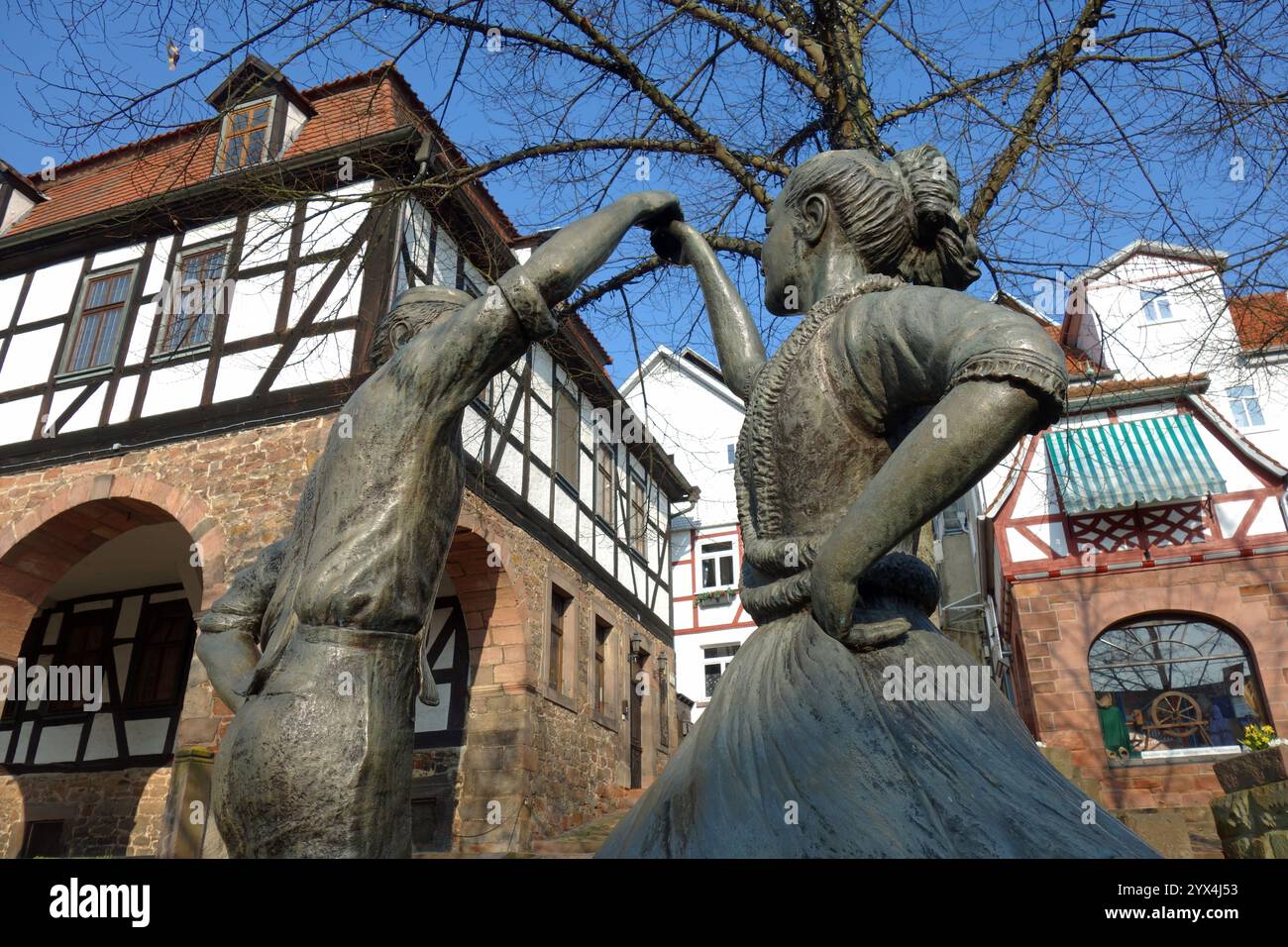 Schlitz, Kleinstadt im Osten des mittelhessischen Vogelsbergkreises, Hessen, Vogelsbergkreis, Fachwerkhaeuser, Fachwerkstadt, historische Altstadt, St. Stockfoto