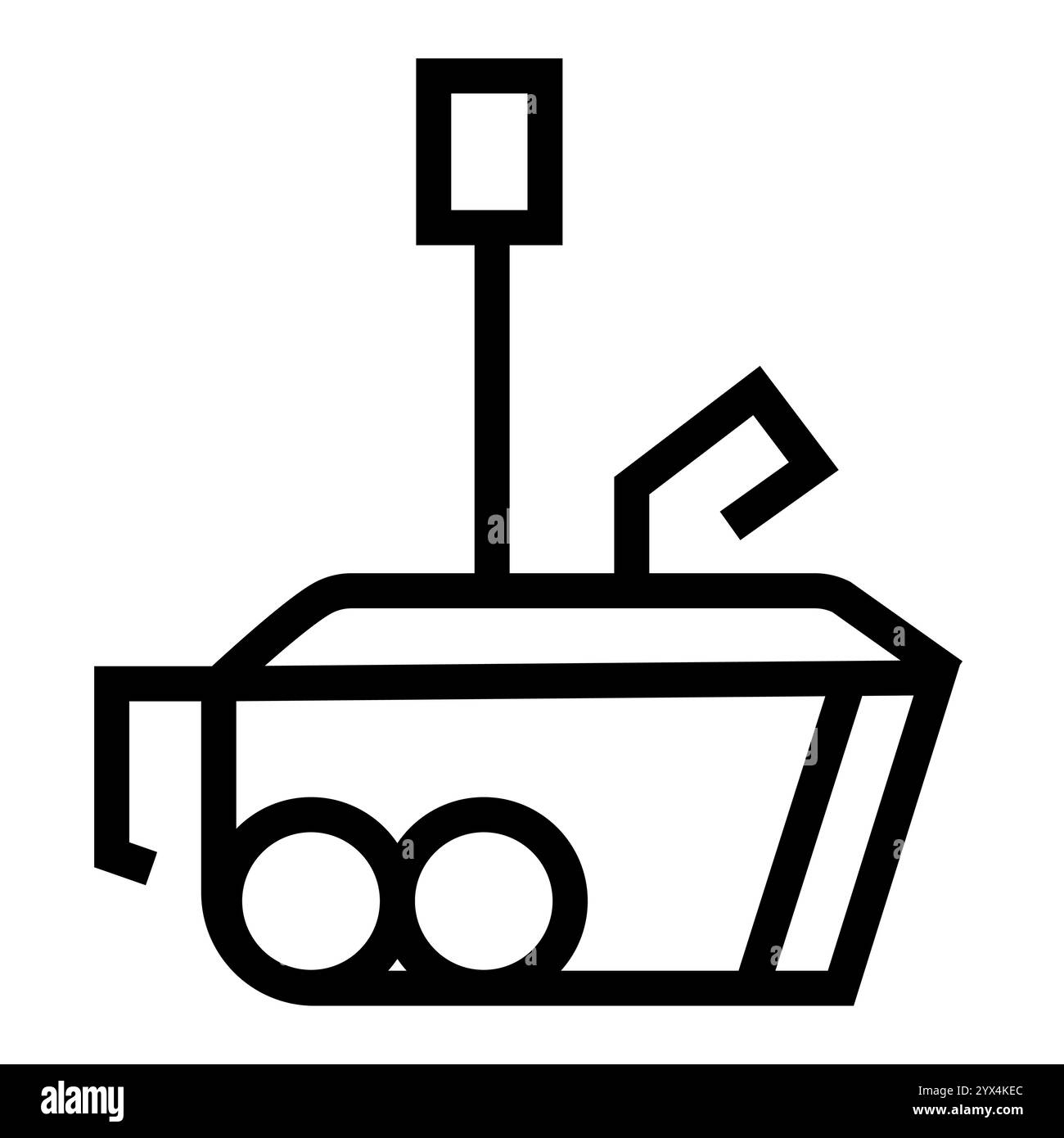 Schwarzes Symbol für Schneeräumungsroboter. Schaltfläche Vektorisoliert. Bearbeitbare Kontur. Stock Vektor