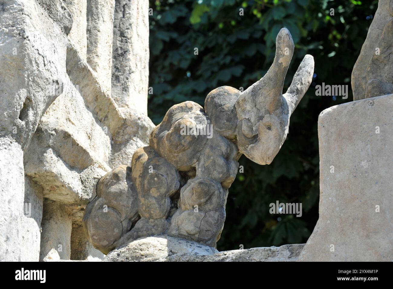 Ferdinand Cheval, französischer Postbote und Erbauer des sogenannten Palais ideal, Palais ideal, Kunstwerk, Kunst, Schloss, Skulptur, naive Kunst, H Stockfoto