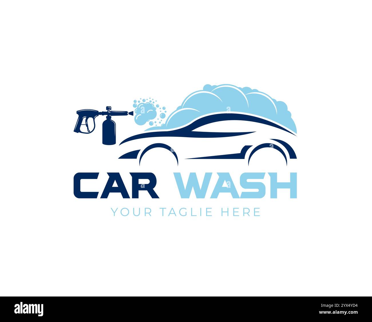 Druck-Autowaschanlage Logo Design Vektor Illustration Stock Vektor