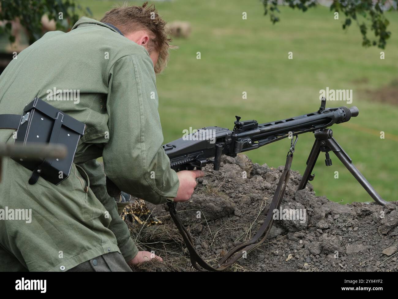 Das MG 42 ist ein luftgekühltes Mehrzweckmaschinengewehr, das von der Wehrmacht und der Waffen-SS eingesetzt wird Stockfoto