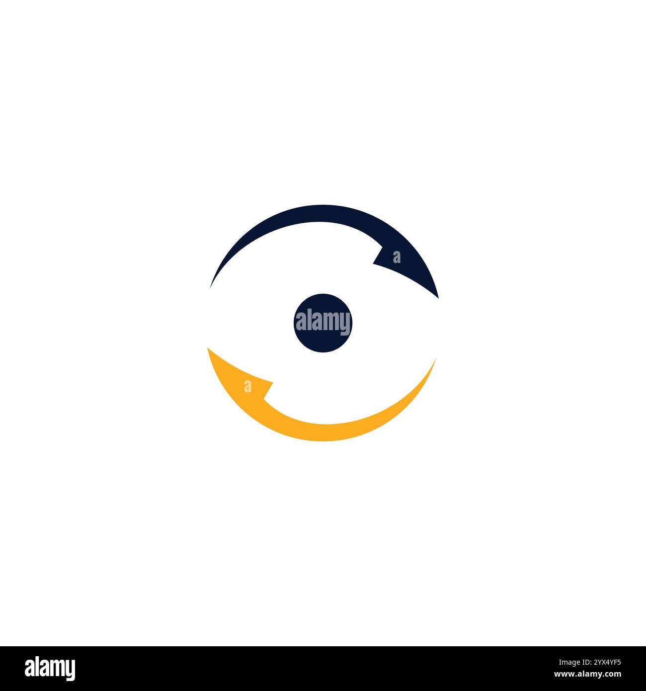 Logo mit rundem Pfeil. Flaches Symbol für zyklische Drehung. Wiederkehrendes Recycling. Erneuerung. Stock Vektor