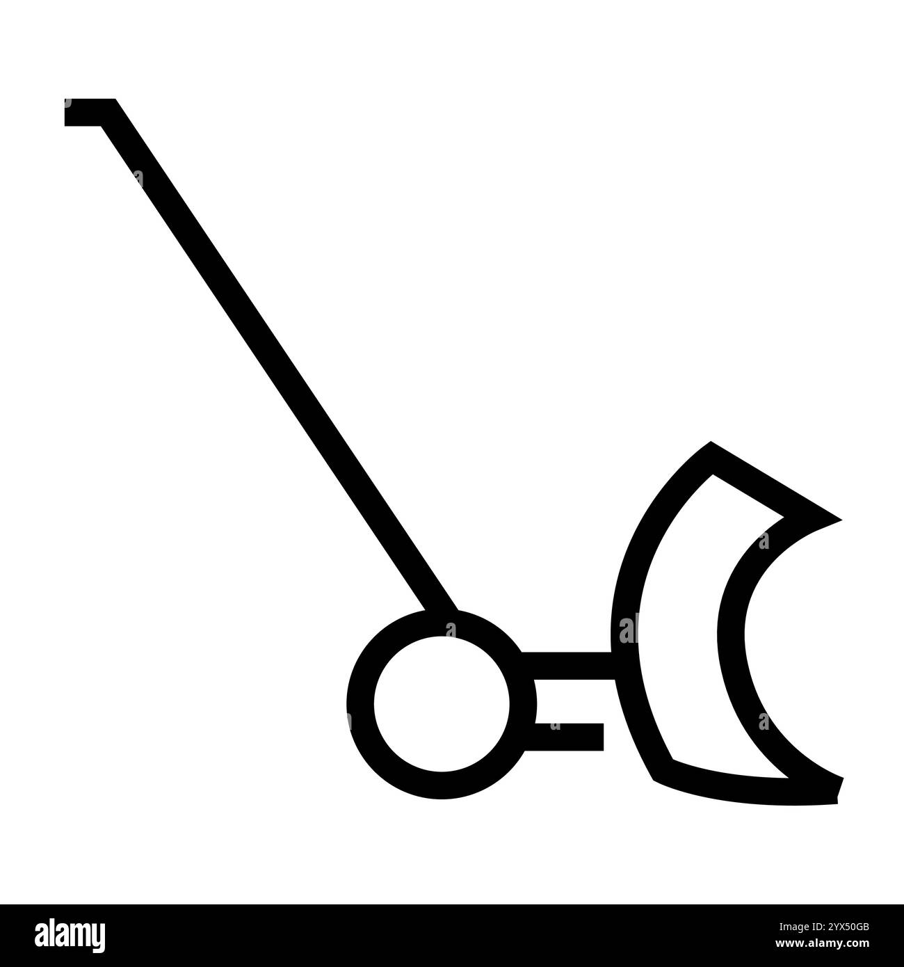 Schneeschaufel auf Rädern Symbol in Schwarz. Schaltfläche Vektorisoliert. Bearbeitbare Kontur. Stock Vektor