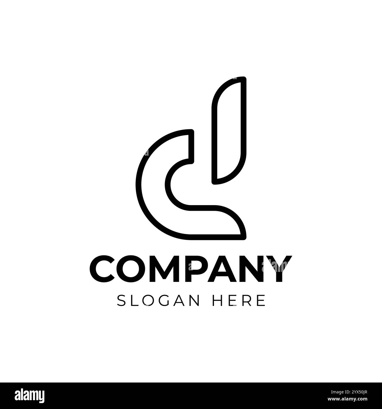 Modernes und einzigartiges D-Initialen-Logo-Design Stock Vektor