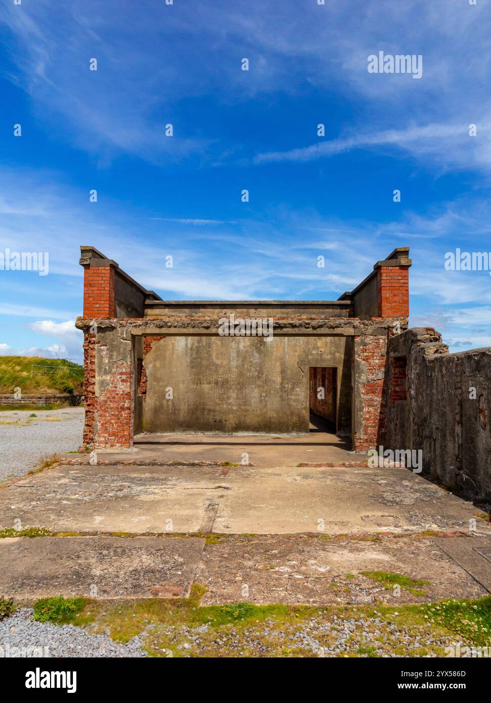 Brean Down Fort eine viktorianische Marinestützung am Bristol Channel in North Somerset im Südwesten Englands Großbritannien, erbaut in den 1860er Jahren als Palmerston Fort. Stockfoto