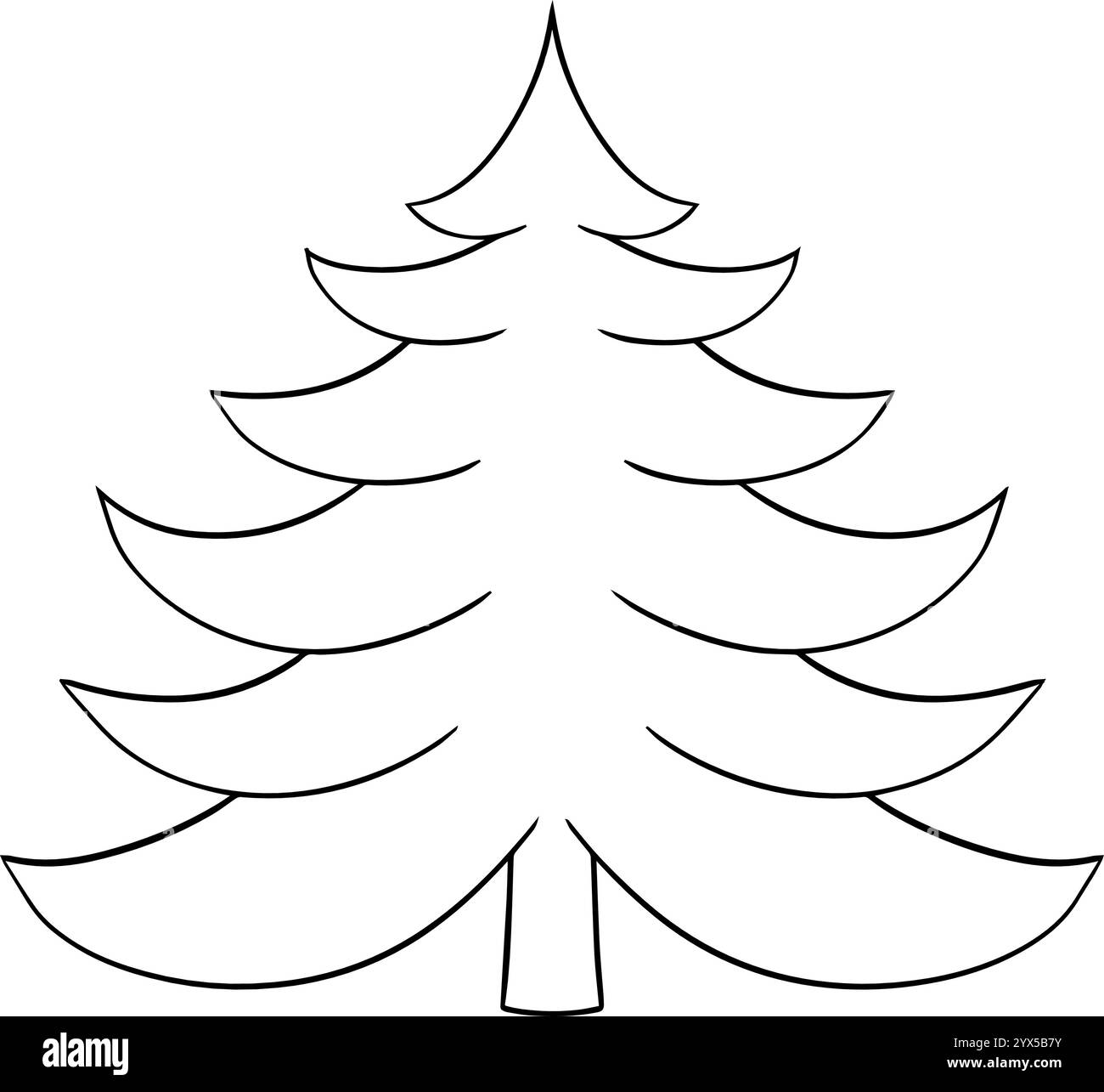 Minimalistischer Kiefernbaum. Grafik-Linie Vektor-Illustration internationaler Tag der Wälder. Stock Vektor