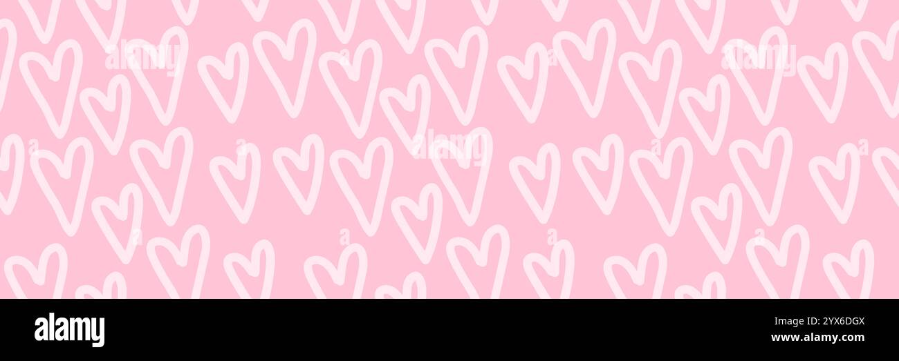 Herzen, Webbanner, rosa nahtloser Texturhintergrund Stock Vektor