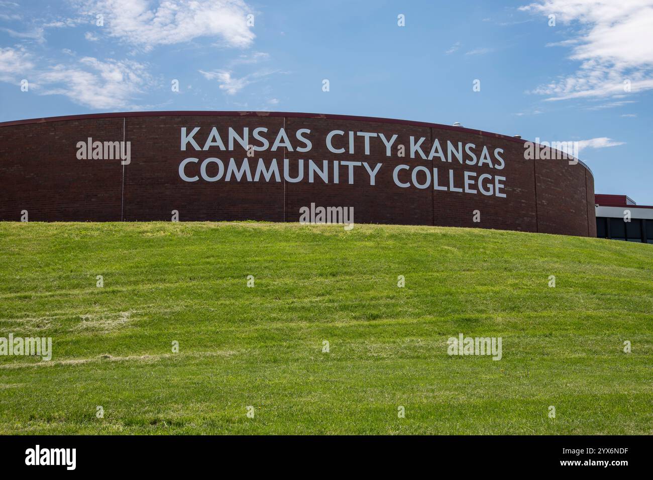 Leavenworth, Kansas. Das Kansas City Kansas Community College ist eine Bildungseinrichtung in Leavenworth, Kansas. Stockfoto