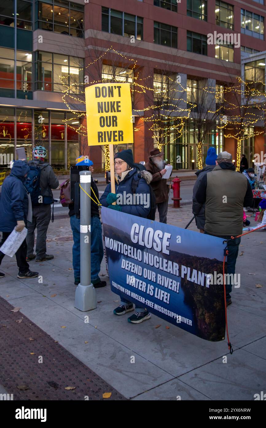 Minneapolis, Minnesota. Die Aufforderung von Xcel Energy, die derzeitige Betriebsgenehmigung von Monticello Nuclear Generati um weitere 20 Jahre zu verlängern, wurde gestoppt Stockfoto